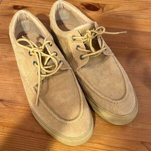 ASOS 4828 loafer tan lace up corduroy shoes